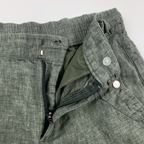 Athleta Aspen Olive Linen Bermuda Short 4 - Picture 4 of 7